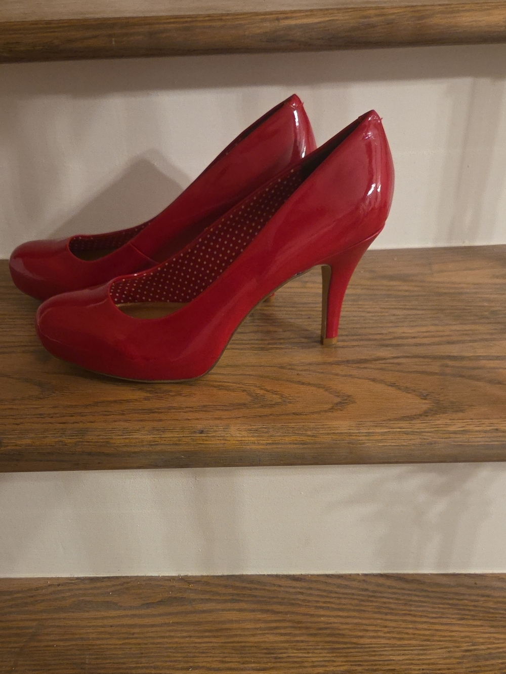 Madden Girl Red Patent Mid-Heel Pumps